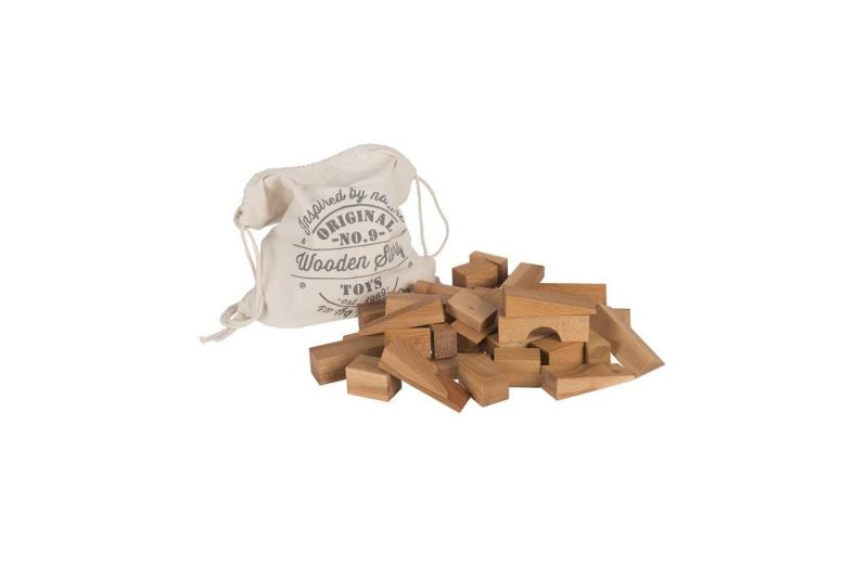 Natürliche Holzbausteine im Sack XL - 50 Stück