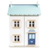 Puppenhaus aus Holz Blau/Weiss