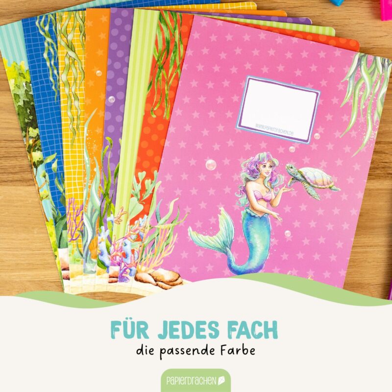 8 Papierheftumschläge A4 Meerjungfrauen - Set 20 - Image 4